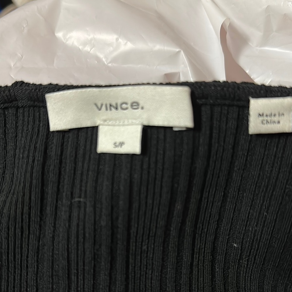 Vince Black Ribbed Cardigan - Picture 2 of 2